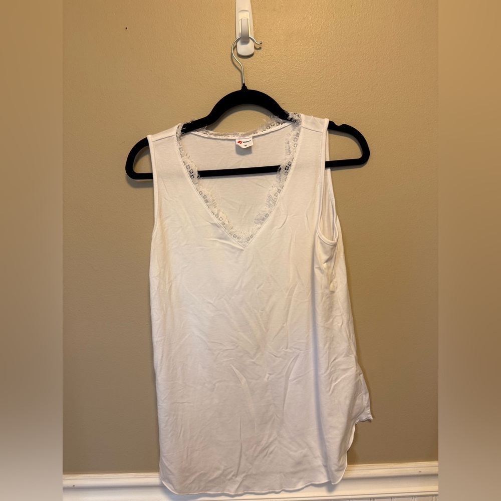 Cream V-Neck Tank Top with Relaxed Fit